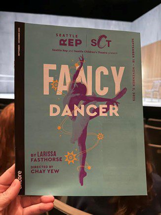 Book cover titled 'Fancy Dancer' featuring a dancer silhouette and colorful design.