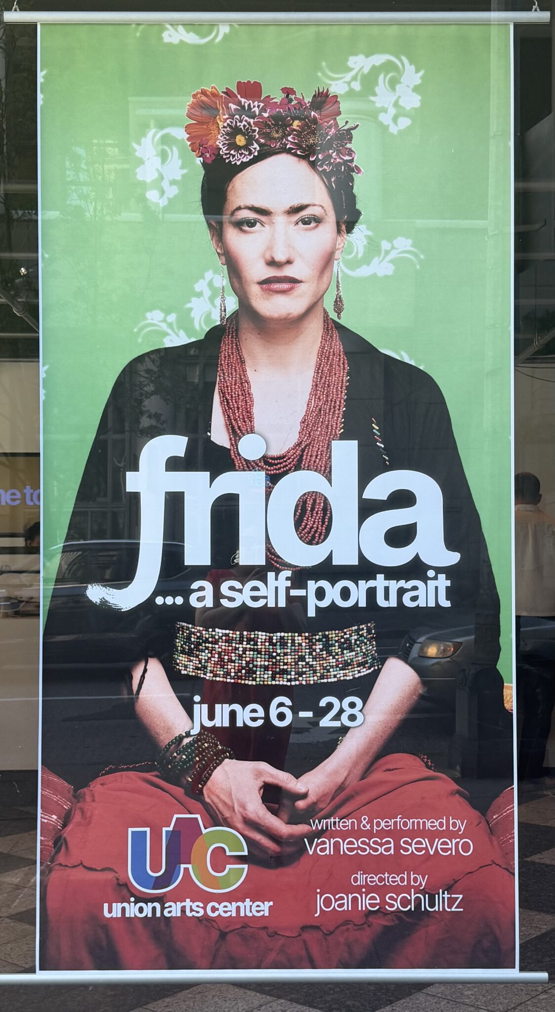 Portrait poster of woman with floral crown