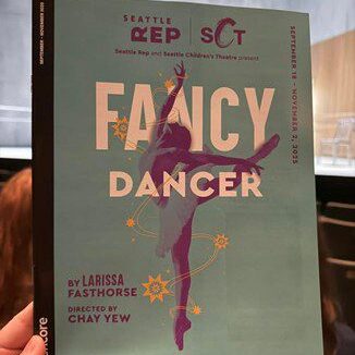 Book cover titled 'Fancy Dancer' featuring a dancer silhouette and colorful design.